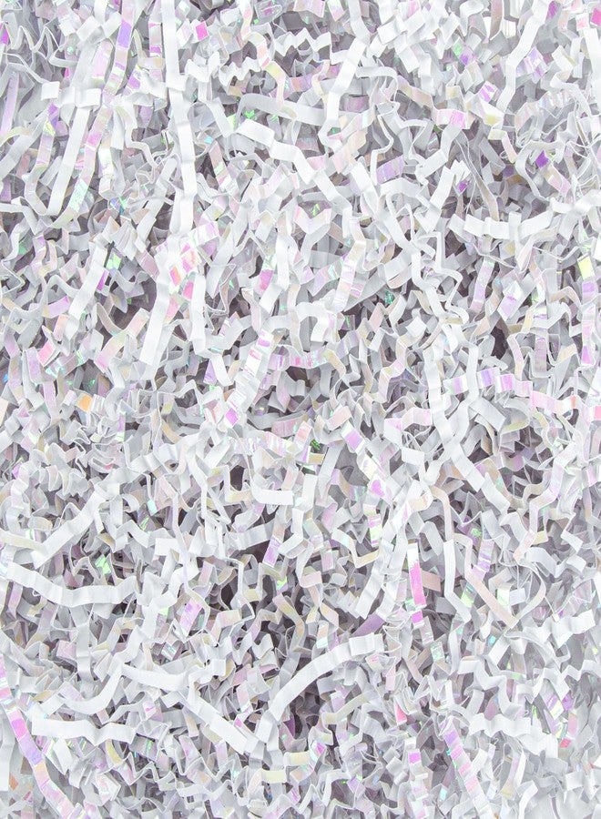 RAINFLOW 6OZ Crinkle Cut Paper Shred Filler for Gift Baskets - Easter Grass Basket Filler, Craft Gift Box Filler for Christmas, Birthday, Party and Wedding Decorations(Diamond White) - Image 1
